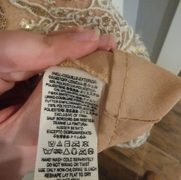 Free People Night Shimmer Dress | Beige | Size 6/8 - Picture 8 of 11